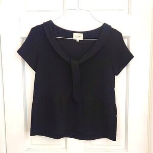 Sezane Tie-Top Indra Blouse - Navy/Marine - Sz 34